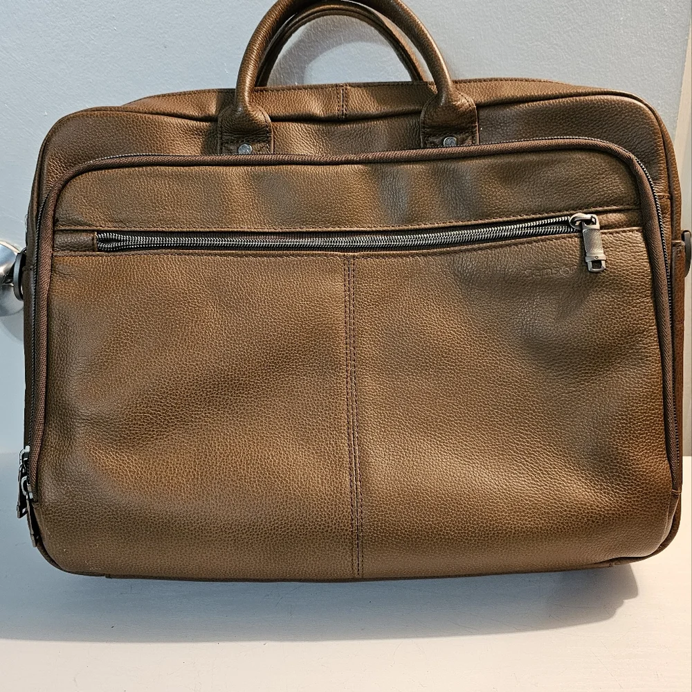 Samsonite Classic Leather Toploader Briefcase Cognac/No Strap